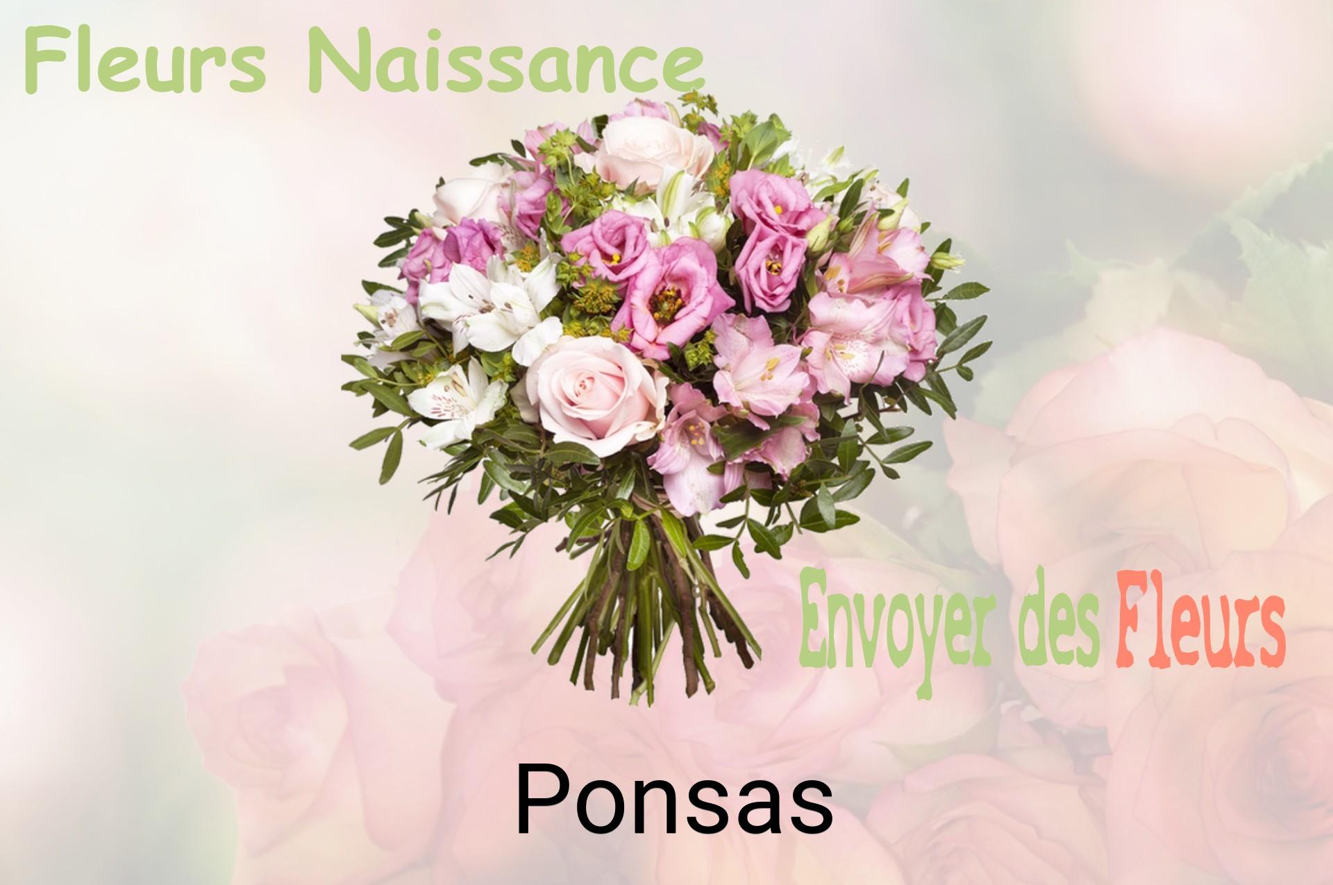 Bouquet de fleurs de naissance livré à Ponsas
